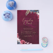 Berry Wine Floral Wedding Flyer (Einzeln)