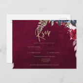 Berry Wine Floral Wedding Postkarte (Vorne/Hinten)