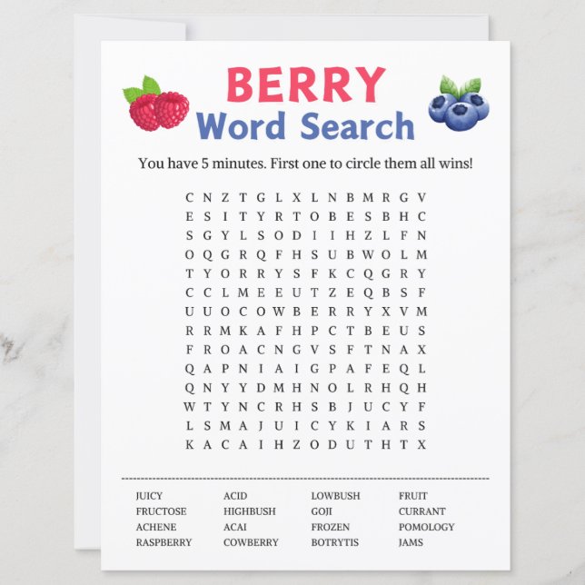 Berry Word Search Game (Vorderseite)