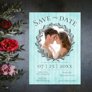 Berry Wreath and Stripes Foto   AQUAMARIN Save The Date