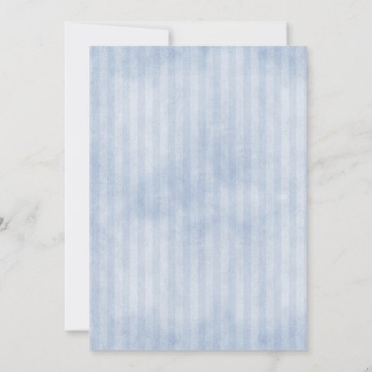 Berry Wreath and Stripes Foto | Blau Save The Date (Rückseite)