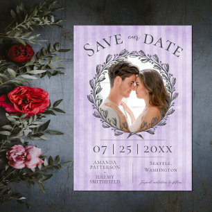 Berry Wreath and Stripes Foto   LILA Save The Date
