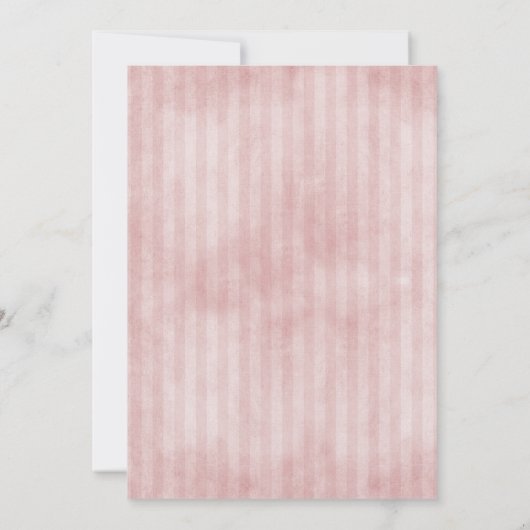 Berry Wreath and Stripes Foto | Rosa Save The Date (Rückseite)