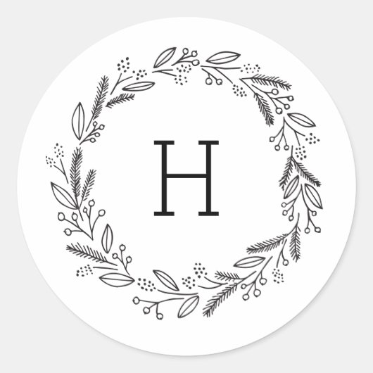 Berry Wreath Letter Sticker (Vorderseite)