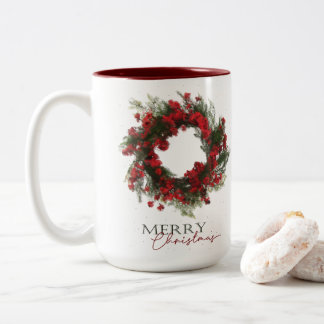 Berry Wreath Merry Christmas Tasse