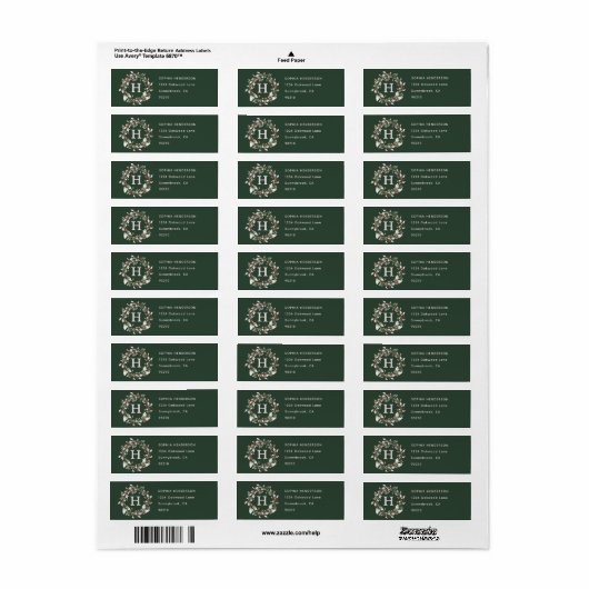 Berry Wreath Monogram Green (Vorne)