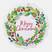 Berry Wreath Paper Ornament Card Karte (Vorderseite)