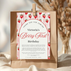 Berry zum ersten Geburtstag Dankeskarten Einladung