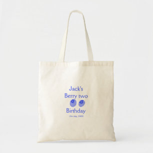 Berry zwei Geburtstag blaue Beere Name Datum Kinde Tragetasche