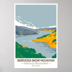 Berryessa Snow Mountain Nationalmuseum Vintag Poster