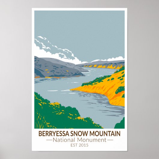 Berryessa Snow Mountain Nationalmuseum Vintag Poster (Vorne)