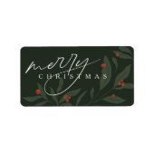 Berryful Botanical Frohe Weihnachtsaufkleber Adressaufkleber (Vorne)