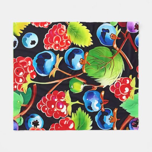 Berryful Delight Art Fleecedecke (Vorderseite (Horizontal))