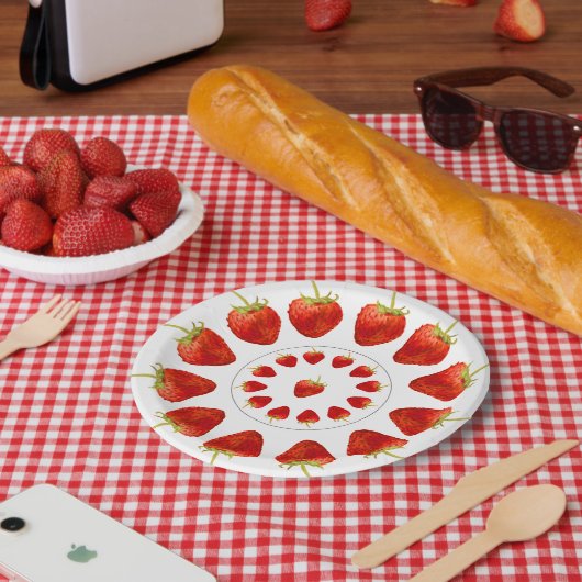 Berrylicious Strawberries Strawberry Circles Party Pappteller (Picknick)