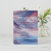 Berrypink Lila Blue Artistic Wedding Card Begleitkarte (Stehend Vorderseite)