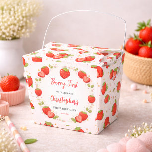 Berrys erster Geburtstag   Erdbeeren 1. Geburtstag Geschenkschachtel