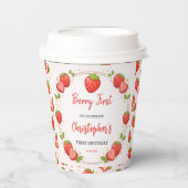 Berrys erster Geburtstag | Erdbeeren 1. Geburtstag Pappbecher (Vorderseite)