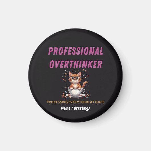 Berserker der Überdenker Relatable Katzen Humor Magnet (Vorne)