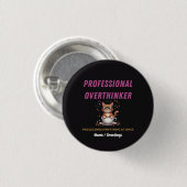 Berserker der Überdenker Verwandte Katzen Humor Button (Vorne & Hinten)
