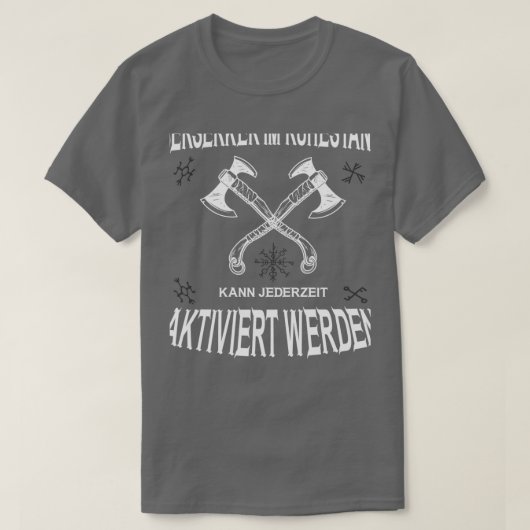 Berserker Remüde Viking Viking Ax Runes T-Shirt (Design vorne)