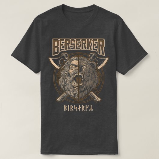 Berserker Viking Norse Pagan Bären Krieger T-Shirt (Design vorne)