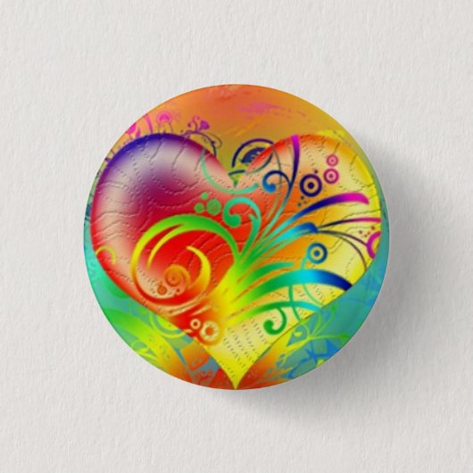 Bersten mit buntem Liebe-Button Button (Vorderseite)