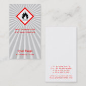 Bersten Sie in die Flammen (brennbar) Visitenkarte (Vorne/Hinten)