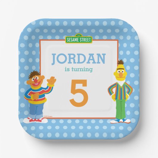 Bert and Ernie Birthday Pappteller (Vorderseite)