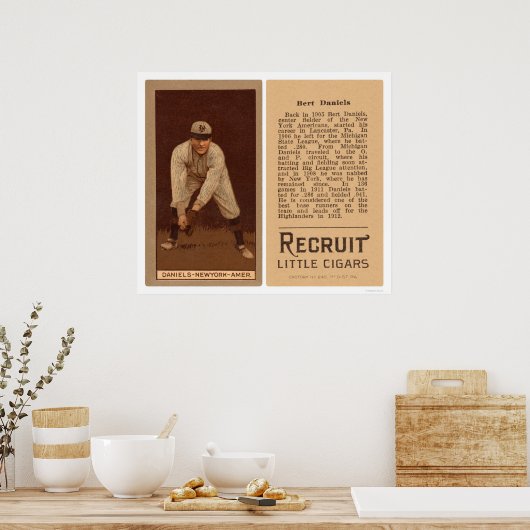 Bert Daniels Yankees Baseball 1912 Poster (Küche)