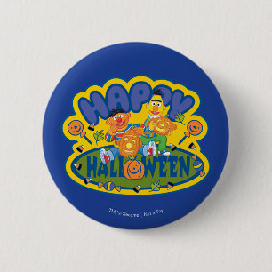 Bert & Ernie   Frohe Halloween Button