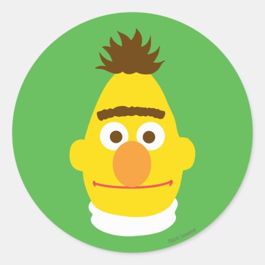 Bert Gesicht Runder Aufkleber (Vorderseite)