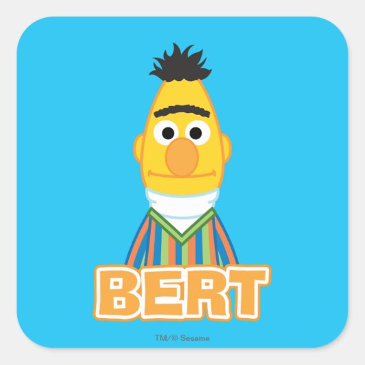 Bert klassischer Stil Quadratischer Aufkleber (Vorderseite)