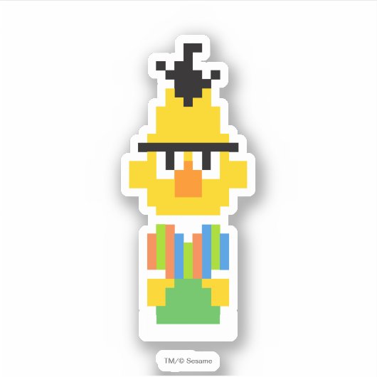 Bert Pixel Art Aufkleber (Vorderseite)