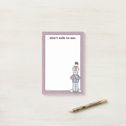 Bert | Sprich nicht mit mir Post-it Klebezettel (Auf Schreibtisch)