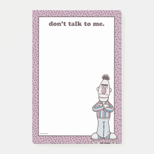 Bert | Sprich nicht mit mir Post-it Klebezettel (Vorderseite)