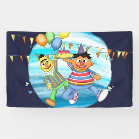 Bert und Ernie Birthday Balloons Banner (Horizontal)