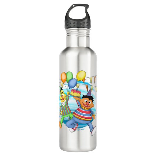 Bert und Ernie Birthday Balloons Edelstahlflasche (Vorderseite)