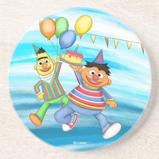 Bert und Ernie Birthday Balloons Getränkeuntersetzer (Vorne)