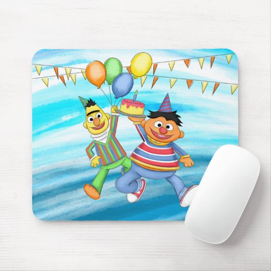 Bert und Ernie Birthday Balloons Mousepad (Mit Mouse)