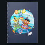 Bert und Ernie Birthday Balloons Notizblock<br><div class="desc">Karo diese Illustration von Bert und Ernie mit bunten Birthday Balloons!</div>