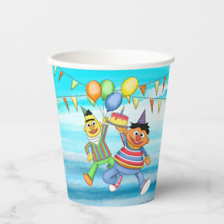 Bert und Ernie Birthday Balloons Pappbecher