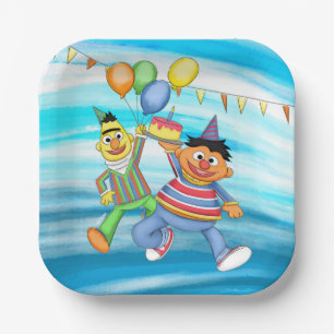 Bert und Ernie Birthday Balloons Pappteller