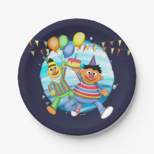 Bert und Ernie Birthday Balloons Pappteller