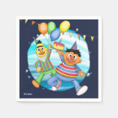 Bert und Ernie Birthday Balloons Serviette (Vorderseite)