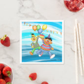 Bert und Ernie Birthday Balloons Serviette (Beispiel)