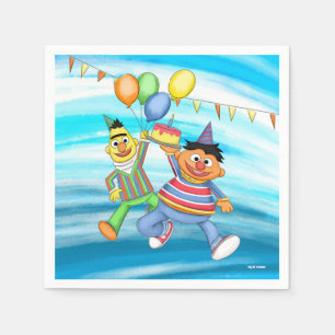 Bert und Ernie Birthday Balloons Serviette
