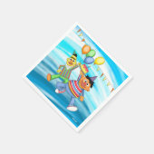 Bert und Ernie Birthday Balloons Serviette (Ecke)