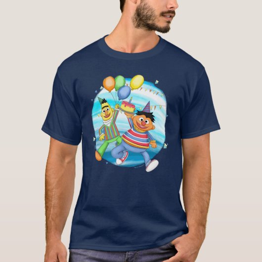 Bert und Ernie Birthday Balloons T-Shirt (Vorderseite)