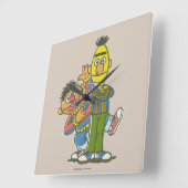 Bert und Ernie Classic Style Quadratische Wanduhr (Winkel)