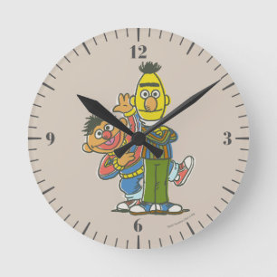 Bert und Ernie Classic Style Runde Wanduhr